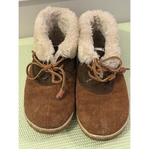 Sperry Top Slider  Suede Faux‎ Fur Brown Ankle Booties 8M WSW5003